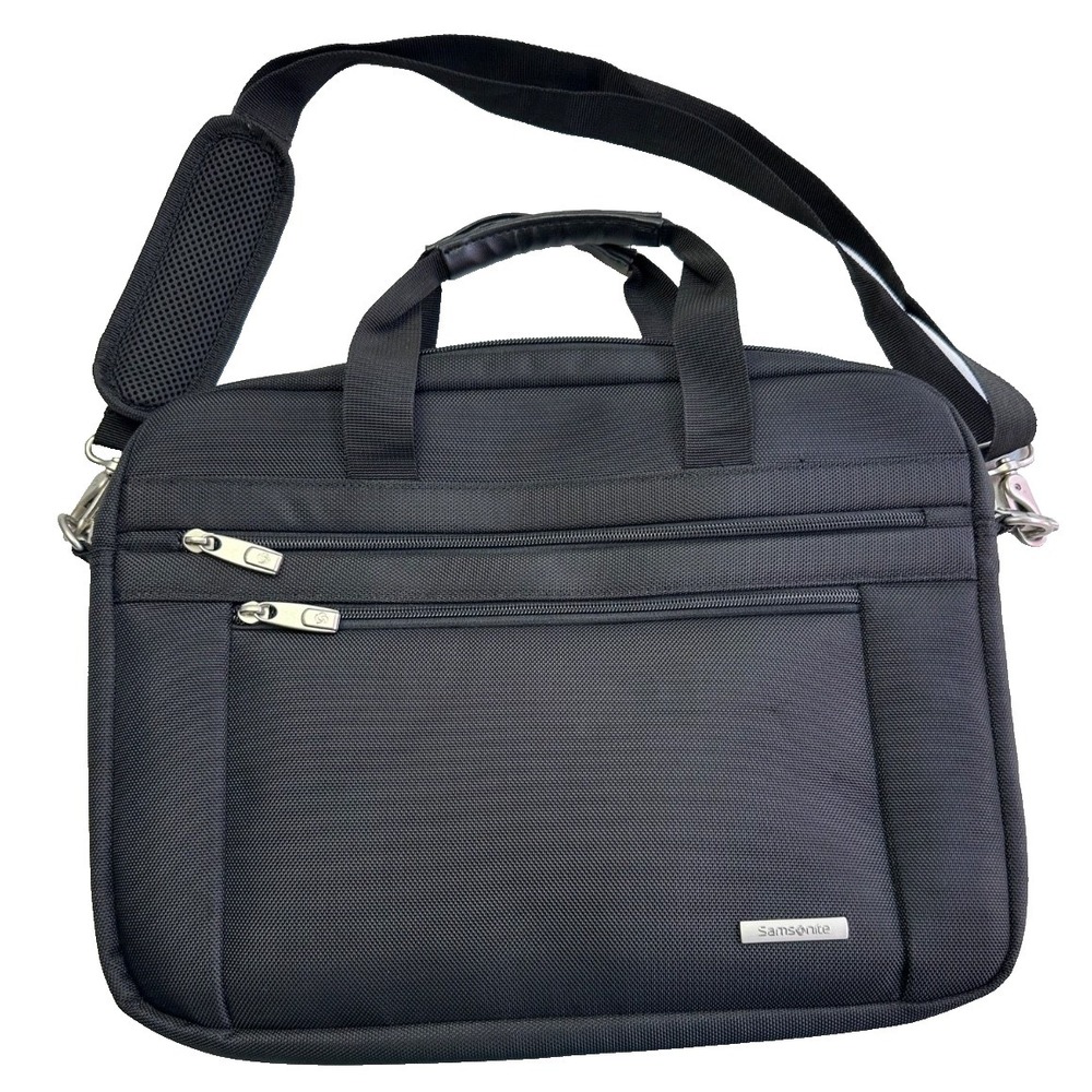 Samsonite Briefcase Shoulder Bag 2way Nylon Black Crossbody Laptop Computer